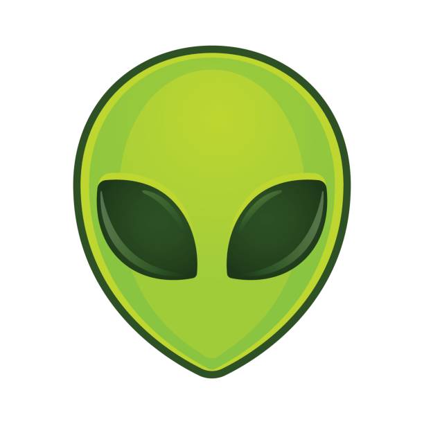 ilustraciones, imágenes clip art, dibujos animados e iconos de stock de ilustración de la cara de alien - behavior color image characters shiny