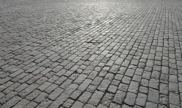 istock Abstract background of old cobblestone pavement 802008526