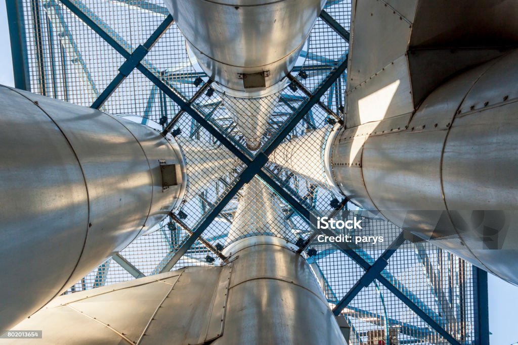 Fumes installation - coal power station. Fumes installation - coal power station, Poland, Europe. Power Station Stock Photo