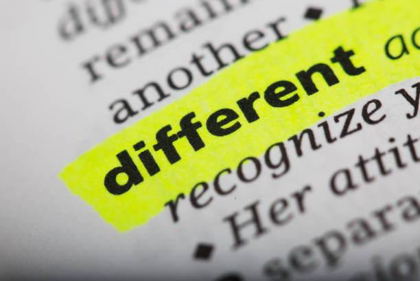 istock Word different printed and defined in a English dictionary 802021368