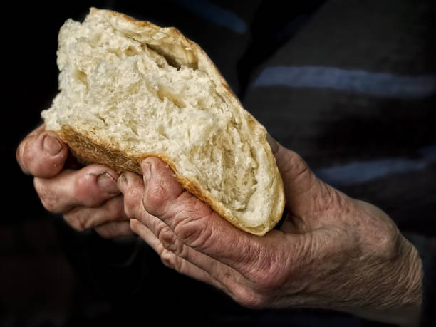 istock Elderly woman holding homemade bread 802021408