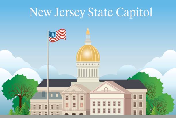 New Jersey State Capitol Vector New Jersey State Capitol governor stock illustrations