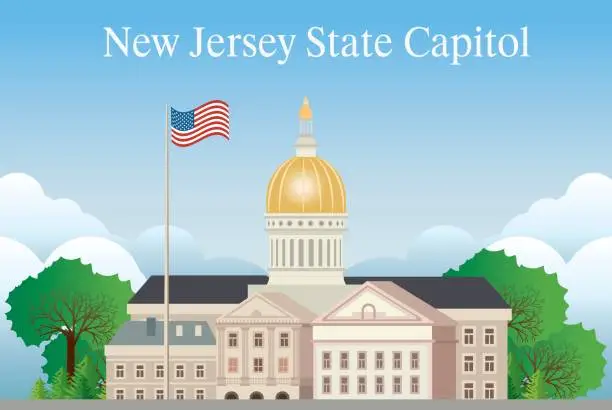 Vector illustration of New Jersey State Capitol