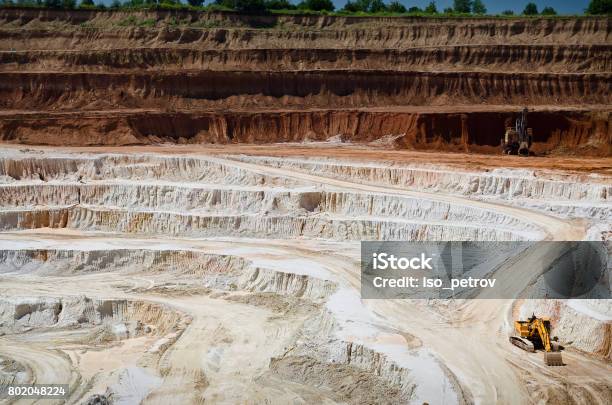 Stone Quarry With Excavate Open Pit Mine Stock Photo - Download Image Now - Kaolinite, Mining - Natural Resources, Mine