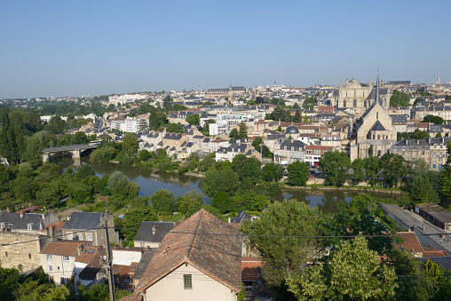 Poitiers: View to the city and Clain river from the Cornet street. The city is the capital of the Vienne department and also of the Poitou province