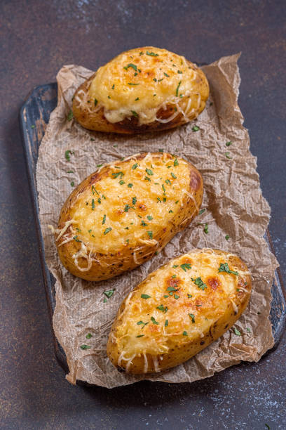 istock Baked stuffed potatoes with cheese and bacon 802064326