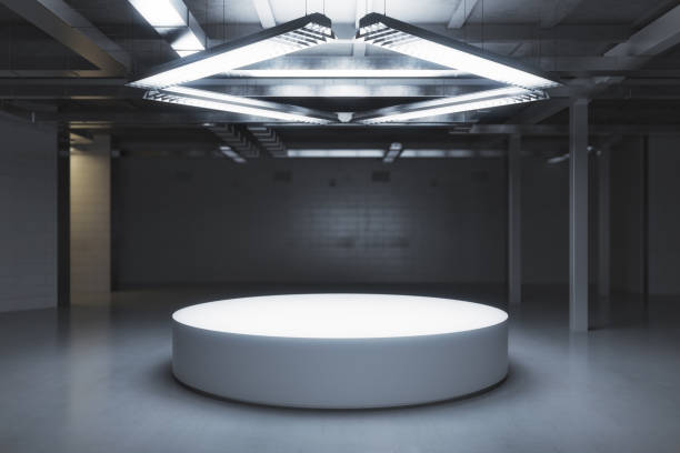 istock Dark room with pedestal 802071662