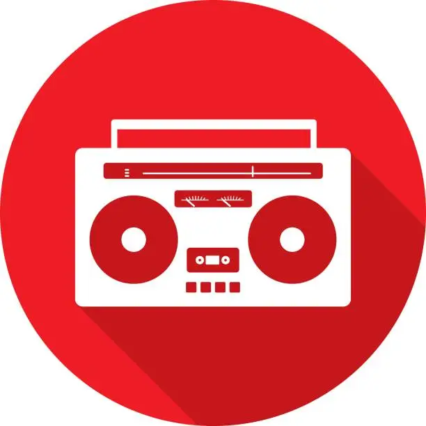 Vector illustration of Boombox Icon Silhouette 2