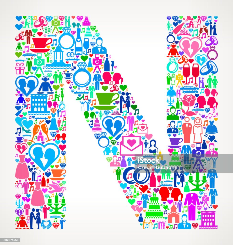 Letter N Wedding And Love Vector Graphic Stock Illustration ...