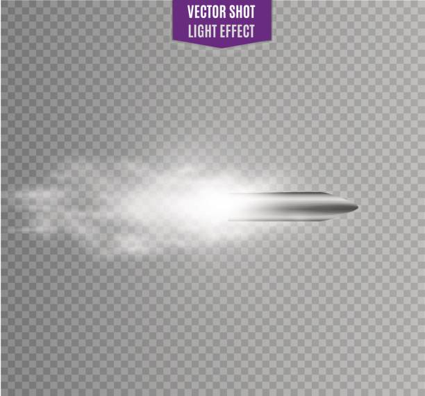 flying bullet.the movement of a bullet on a transparent background flying bullet.the movement of a bullet on a transparent background. Silver Bullet stock illustrations