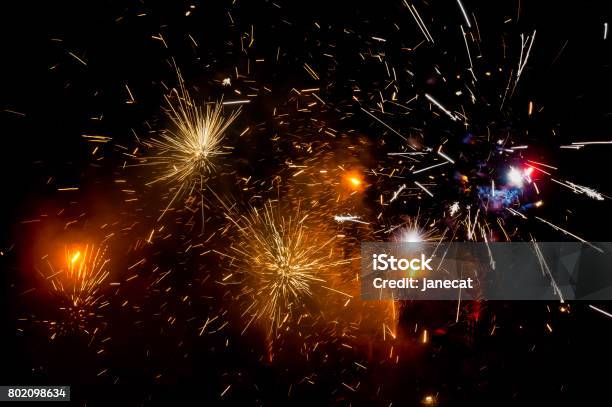 Fireworks In The Sky Stock Photo - Download Image Now - Guy Fawkes, Abstract, Anniversary