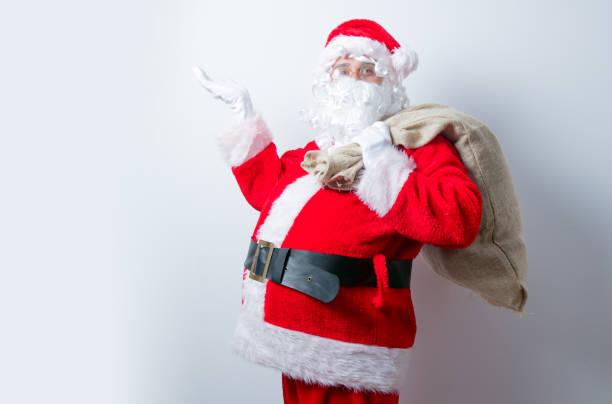 istock Funny Santa Claus with sack 802133638