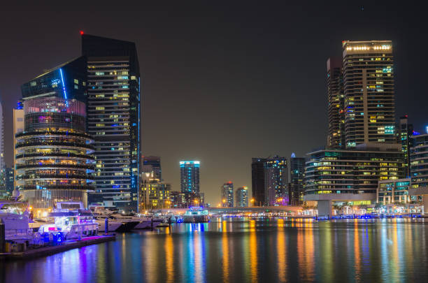 istock Night city dubai 802139006