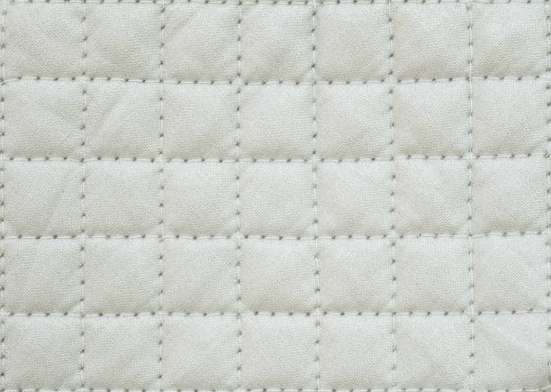 istock Closeup surface fabric pattern at the old white fabric oven glove for cooking isolated on white background 802151508