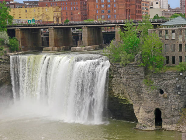 istock High Falls on Genesee River, downtown Rochester, New York 802156330