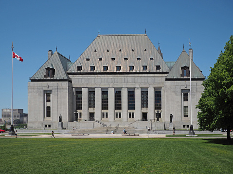 Ottawa, Canada - June 8, 2017:  The Supreme Court of Canada is housed in an art deco building in downtown Ottawa.