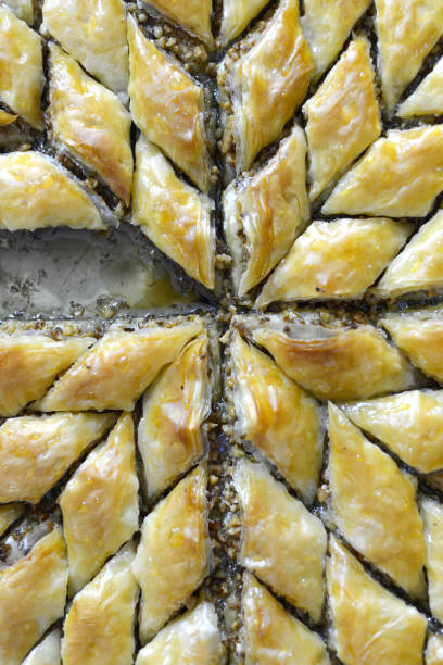 istock Turkish Ramadan Dessert Baklava with walnuts 802172104