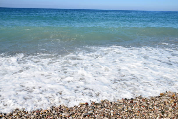 istock Large waves on the sea, due to strong winds 802172256