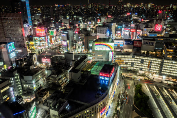 istock Observation room night view in Japan 802178592