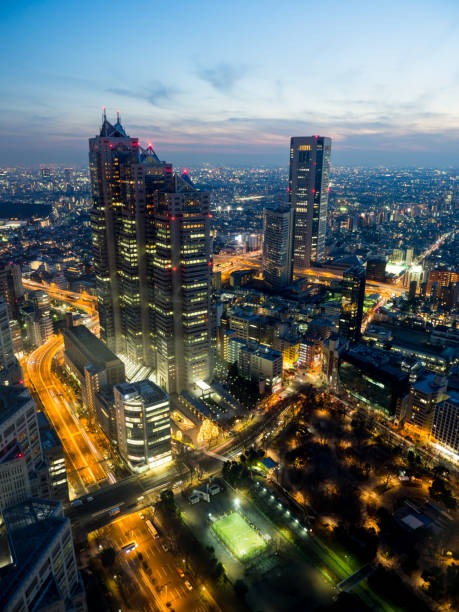 istock Observation room night view in Japan 802178598