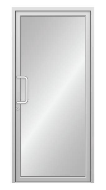 Door Illustration of aluminium door isolated on white background. zinc stock illustrations