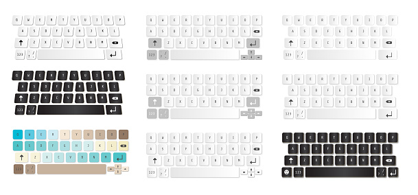 Virtual Keyboard Types Set Of Compact Virtual Keyboards Vector Illustration Stock Illustration ...