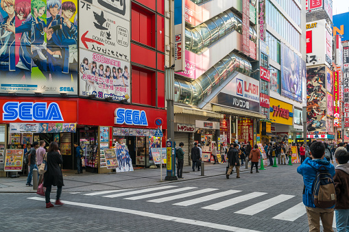 Tokyo, Japan - NOV 13, 2016: Akihabara Electric Town in Tokyo. Akihabara is a popular shopping district for video games, anime, manga, and computer goods. One of the most attracting place in Tokyo.