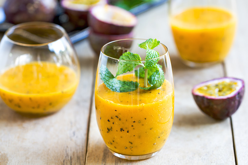 Mango with Passion fruit smoothie by fresh ingredients