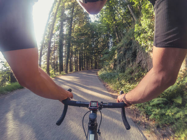 istock Enjoying a ride on a racing bicycle. POV 802264142