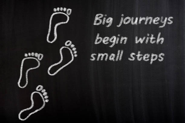 istock The motivational quote Big journeys begin with small steps 802264162