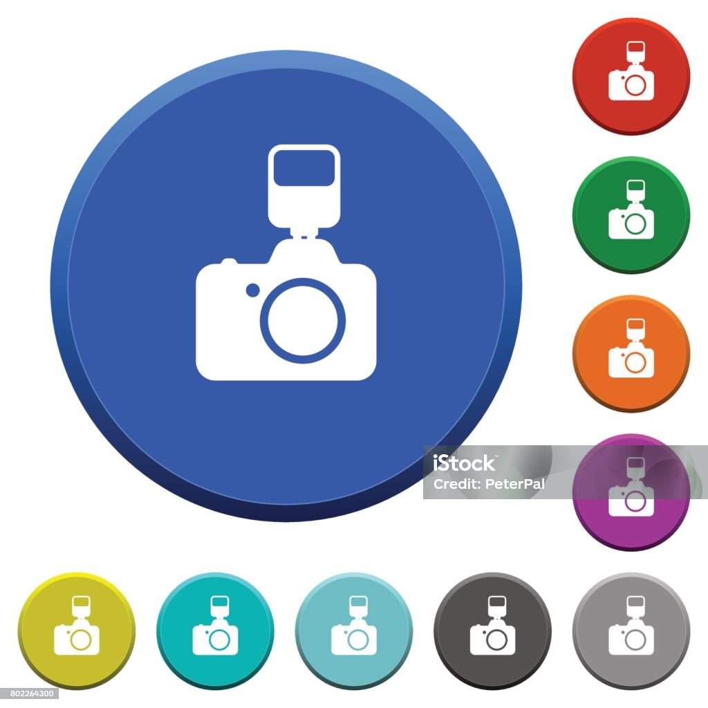Flashing Camera Button Camera With Flash Beveled Buttons Stock Illustration - Download Image ...