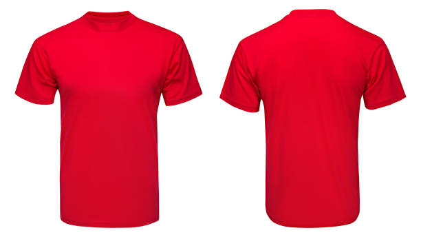 Red tshirt, clothes on isolated stock photo