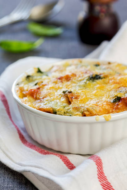 istock Baked Rigatoni and Spinach in Tomato sauce 802269834