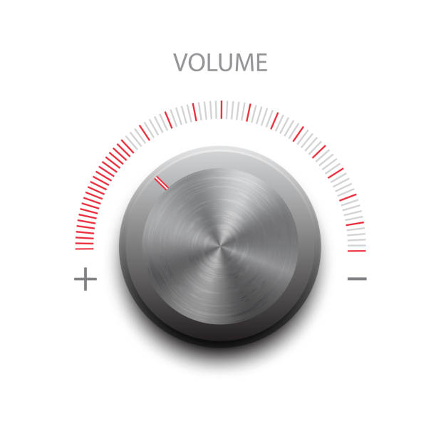 Vector volume button volume sound and vector button volume knob stock illustrations