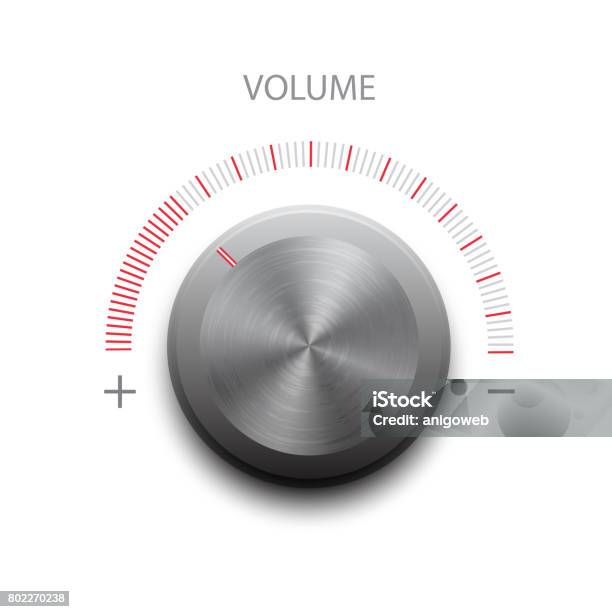 Vector Volume Button Stock Illustration - Download Image Now - Volume Knob, Vector, Arts Culture and Entertainment