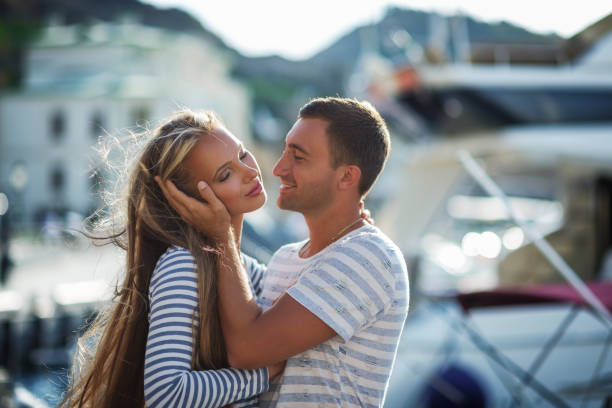 istock Young couple in love outdoor. 802270420