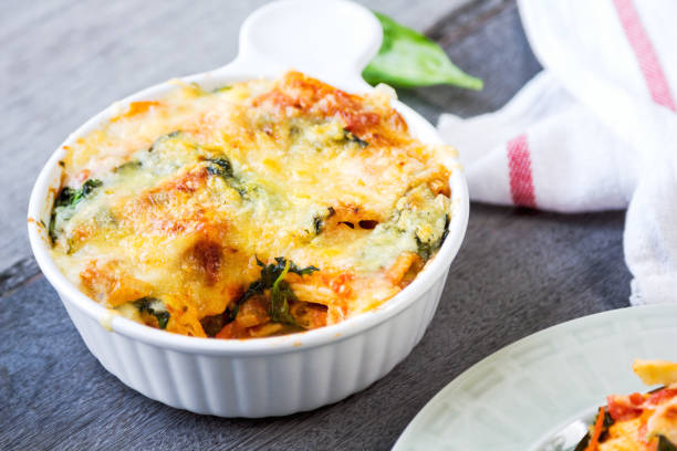 istock Baked Rigatoni and Spinach in Tomato sauce 802270516