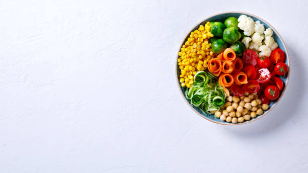istock Buddha Bowl Vegetarian on a white Background 802291394