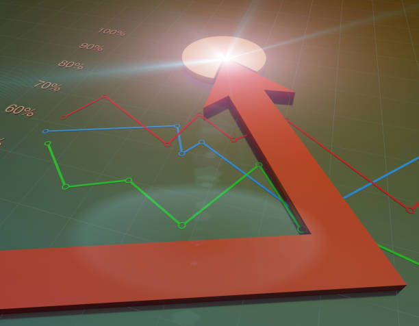istock Financial success arrows and pie charts, economic stimulus 802294844