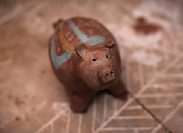 istock handmade clay object in wooden table 802321282