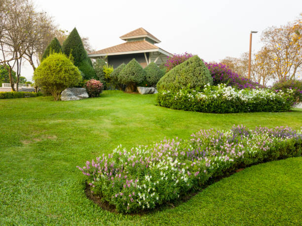 istock pavilion in beautiful garden 802326144