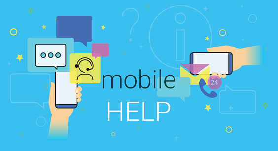 Mobile Support Center Mobile Help And Online Support On Smartphone Concept Illustration Stock ...