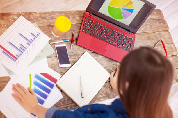 istock young businesswoman working 802326648