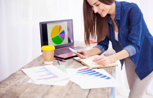 istock young businesswoman working 802326652