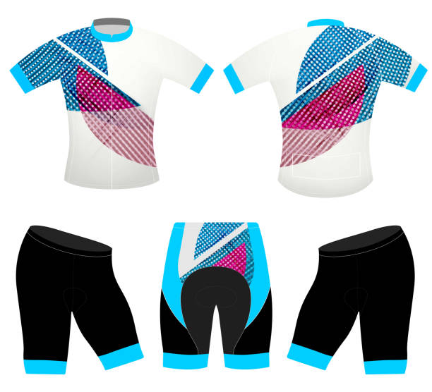 abstrakcyjne kolory na sportowym t-shircie - cycling vest stock illustrations