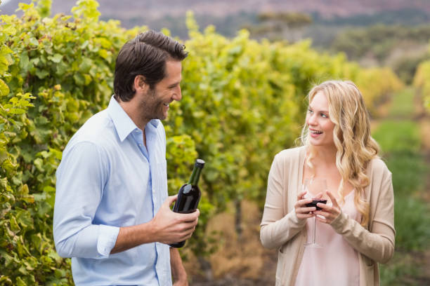 istock Young happy couple smiling at each other 802333522