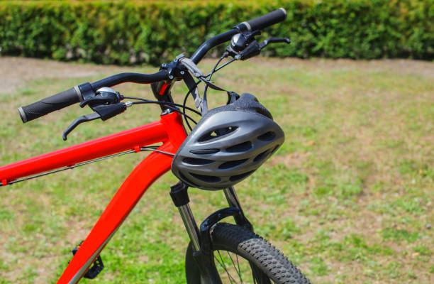 istock The front part of the bicycle is red-wheel, wheel and frame 802338582