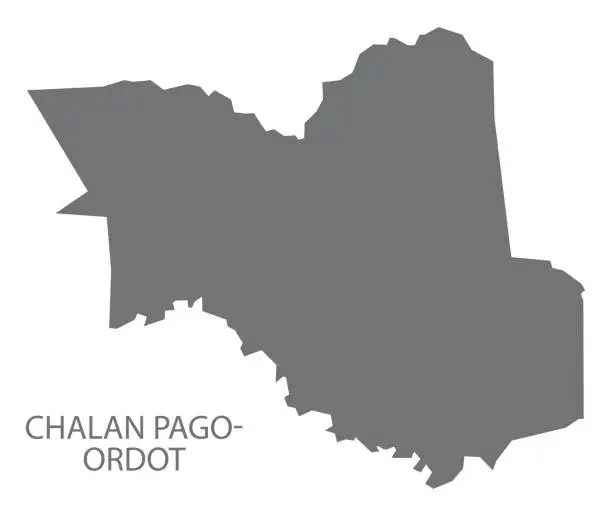 Vector illustration of Chalan Pago - Ordot Guam map grey illustration silhouette