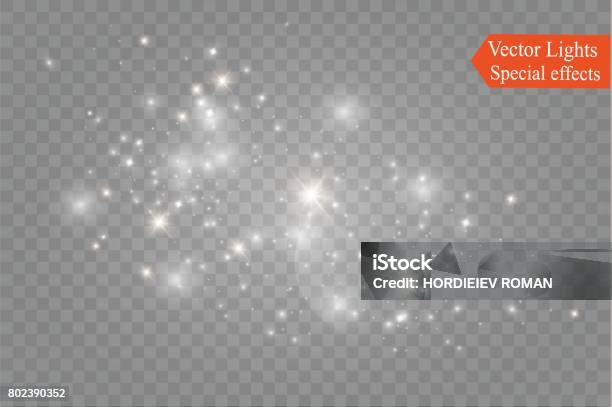 Dust On A Transparent Backgroundbright Starsthe Glow Lighting Effect Stock Illustration - Download Image Now