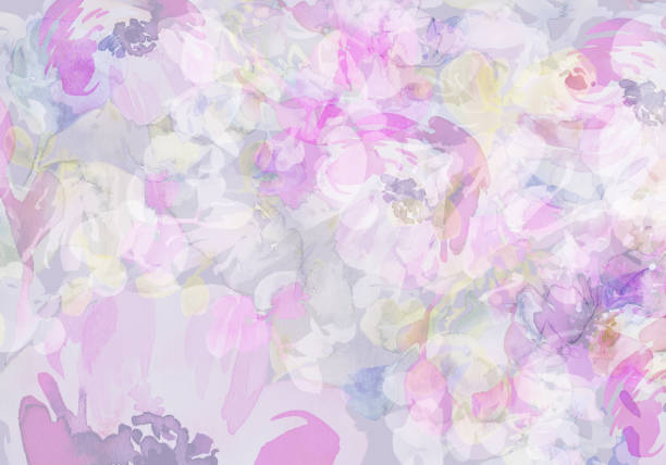 istock Abstract watercolor background with flowers handmade greeting cards 802403138